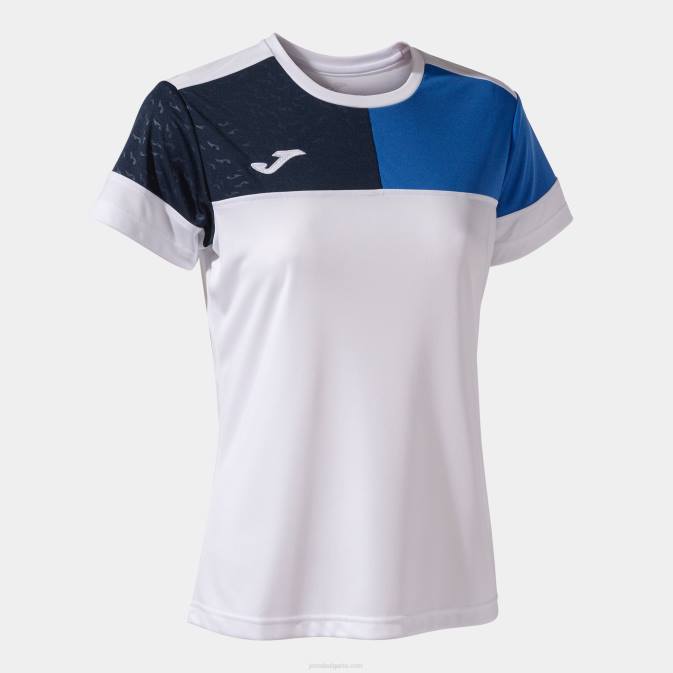 Жени Joma бяло кралско синьо морско синьо риза с къс ръкав crew v 24X82042