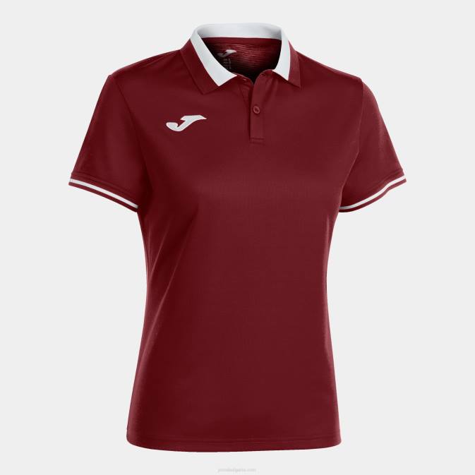 Жени Joma бордо бяло поло тениска с къс ръкав шампионат vi 24X82237
