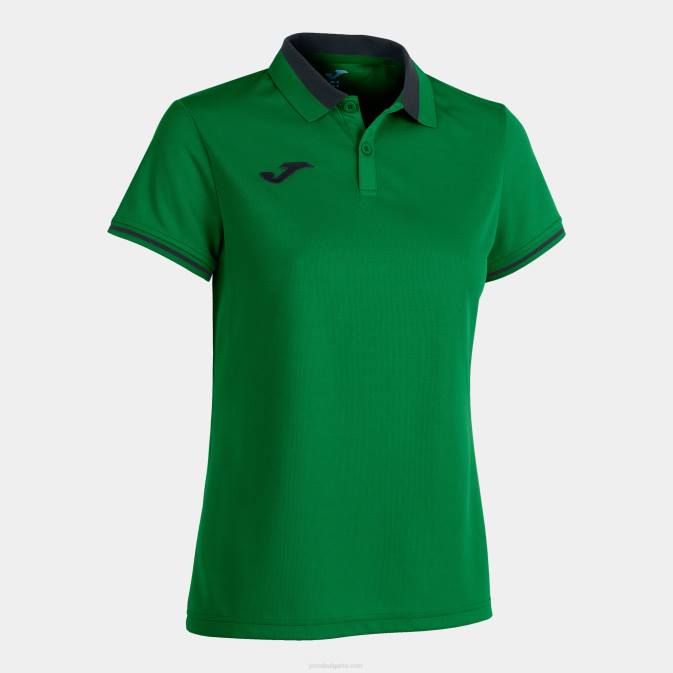 Жени Joma зелено черно поло тениска с къс ръкав шампионат vi 24X82667