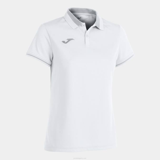 Жени Joma бяло сиво поло тениска с къс ръкав шампионат vi 24X83687