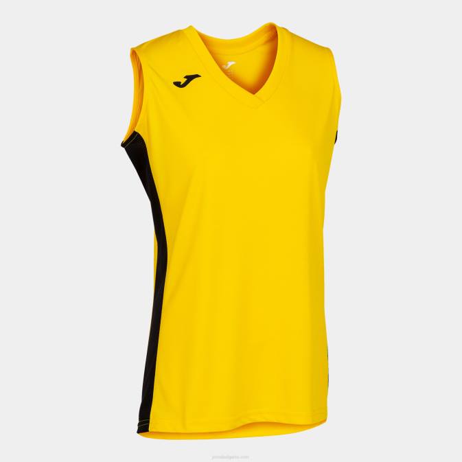 Жени Joma жълто черно тениска без ръкави cancha iii 24X82357