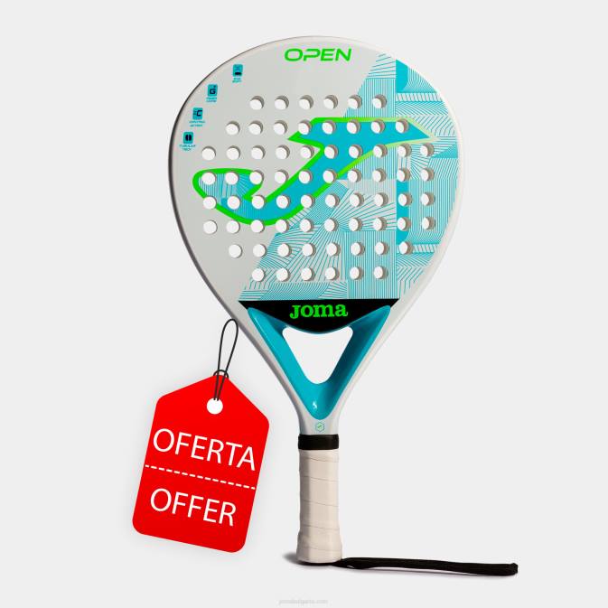 Joma бял флуоресцентен тюркоаз отворена ракета за падел 24X82385