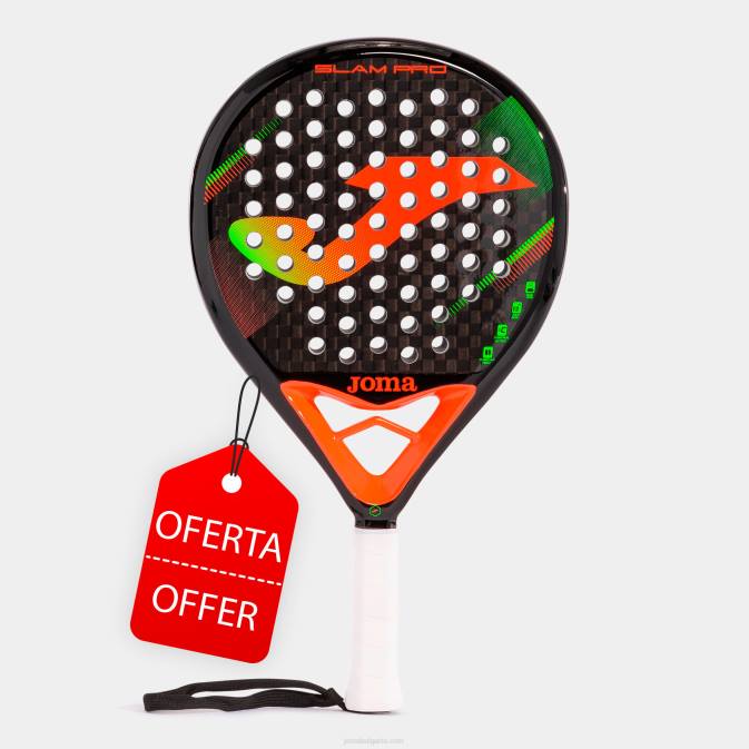 Joma черен флуоресцентен корал padel racket slam pro 24X82389