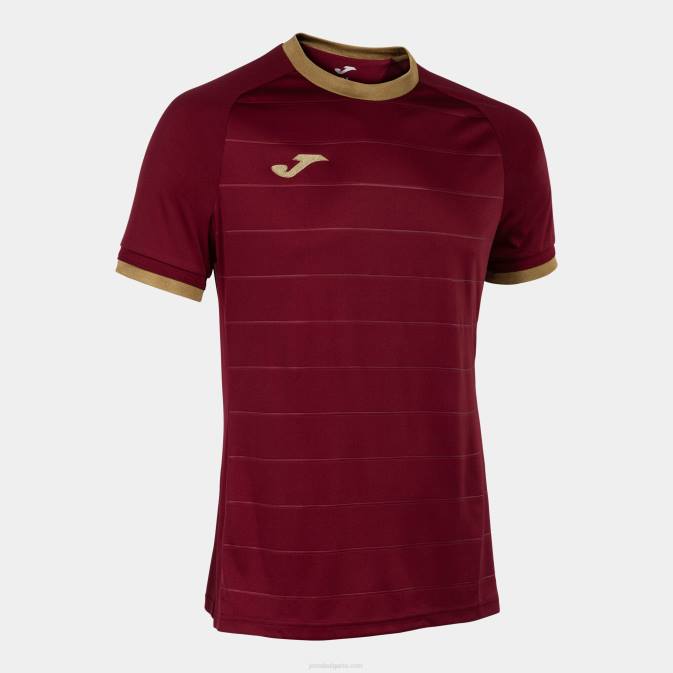 мъже Joma бордо риза с къс ръкав златна v 24X81136