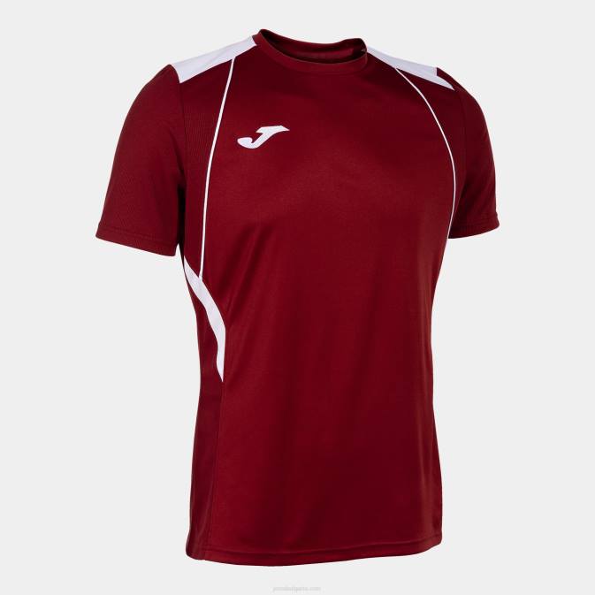 мъже Joma бордо бяло риза с къс ръкав шампионат vii 24X81131