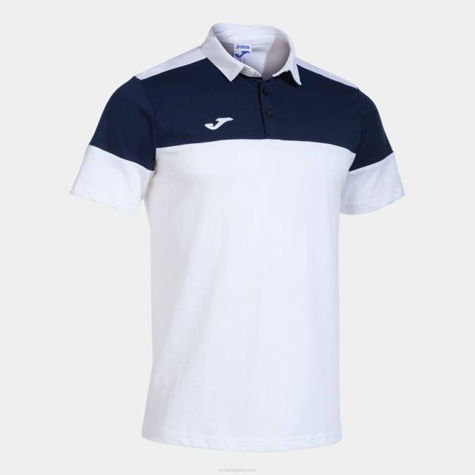 мъже Joma бяло морско синьо поло тениска с къс ръкав crew v 24X8873