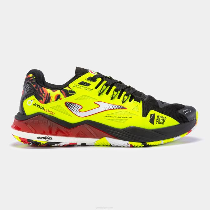 мъже Joma черно флуоресцентно жълто обувки t.spin 23 глина 24X8839