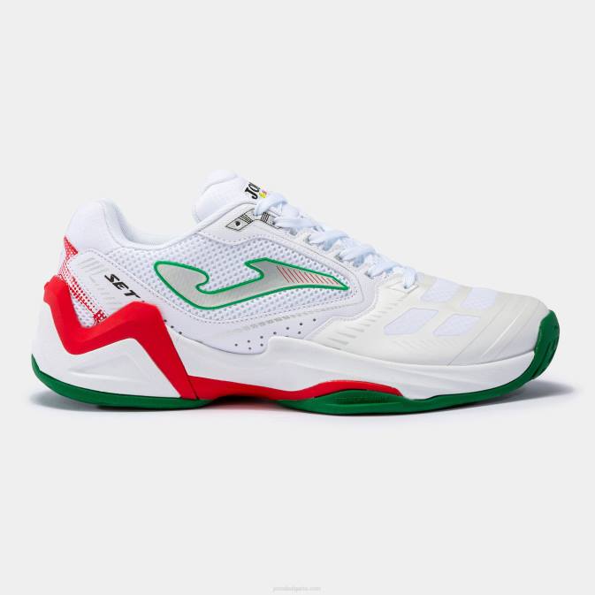 мъже Joma бяло зелено обувки t.set 23 твърд корт 24X84757
